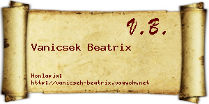 Vanicsek Beatrix névjegykártya